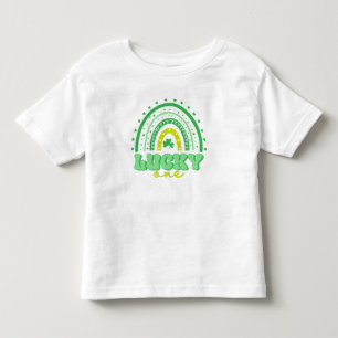 T-shirt Pour Les Tous Petits Clocher bleu et arc en ciel Lucky One First Birthd