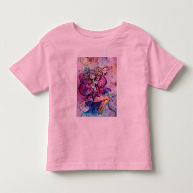 T-SHIRT POUR LES TOUS PETITS CLOWN ROSE MUSICAL (Devant)
