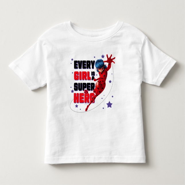 T-shirt Pour Les Tous Petits Coccinelle Chaque fille est une super-héroïne (Devant)