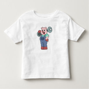 T-shirt Pour Les Tous Petits Cochon en mécanique avec clé