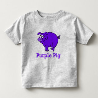 T-shirt Pour Les Tous Petits Cochon pourpre sur le vêtement, les grenouilles, l