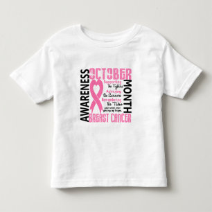 T-shirt Pour Les Tous Petits Coeur 1,5 de mois de conscience de cancer du sein