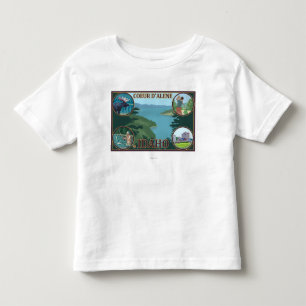 T-shirt Pour Les Tous Petits Coeur D'Alene, affiche de voyage d'IdahoScenic