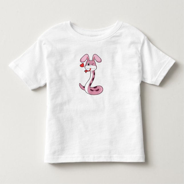 T-shirt Pour Les Tous Petits Coeur de lapin serpent (Devant)