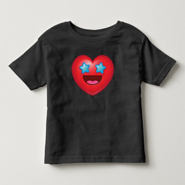 T-shirt Pour Les Tous Petits Coeur étoilé Emoji de yeux (Devant)