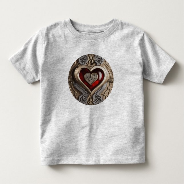 T-shirt Pour Les Tous Petits Coeur Steampunk - Amour mécanique complexe (Devant)
