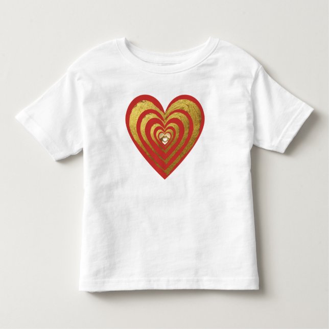T-shirt Pour Les Tous Petits Coeurs Chrome art métallique (Devant)