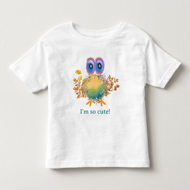 T-shirt Pour Les Tous Petits Collection Planet Cute de Petits Personnaliser (Devant)