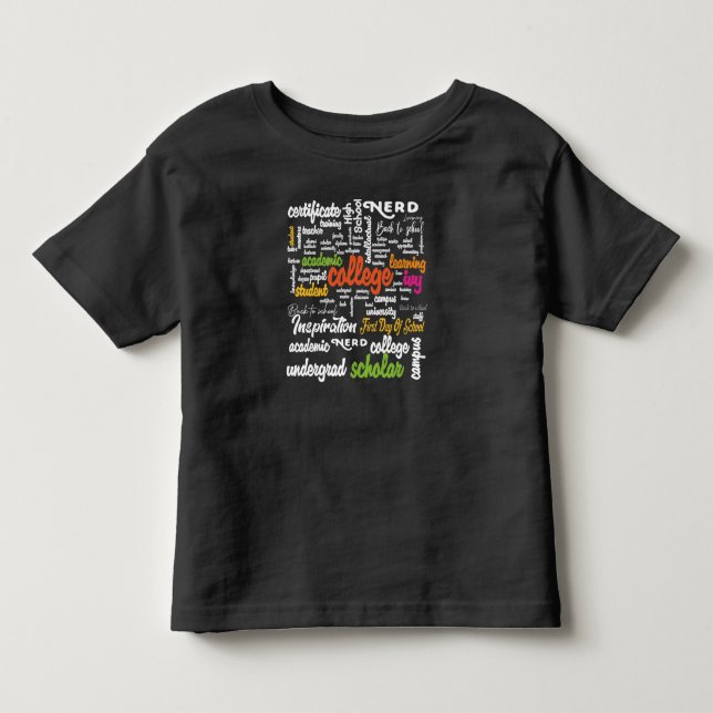 T-shirt Pour Les Tous Petits College Education Word Cloud motifs (Devant)