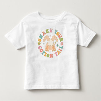 T-shirt Pour Les Tous Petits Coloré Retro Shake Your Cotton Tail Bunny Pâques