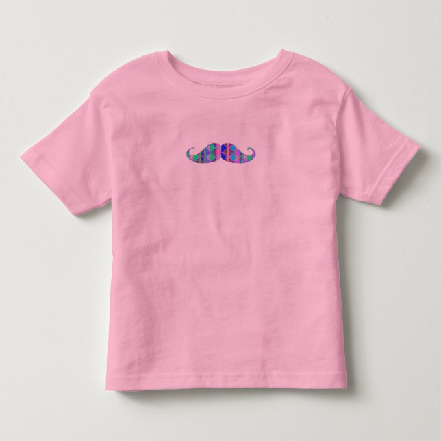 T-shirt Pour Les Tous Petits Coloré Turquoise Aztec Motif Mustache (Devant)
