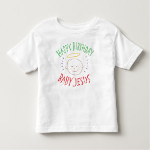 T-shirt Pour Les Tous Petits Colour Chalk Joyeux anniversaire Bébé Jésus Religi