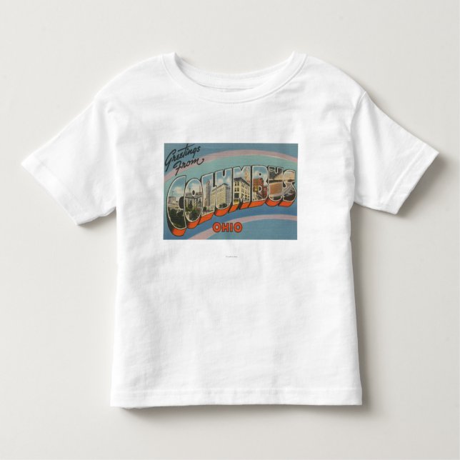 T-shirt Pour Les Tous Petits Columbus, Ohio - grandes scènes 2 de lettre (Devant)