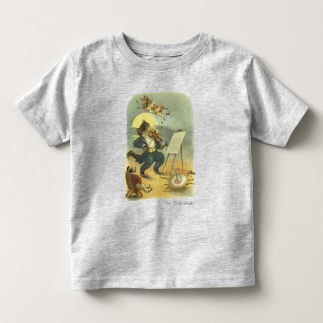 T-shirt Pour Les Tous Petits Comptine Ancienne Hey Diddle Diddle Restaurée (Devant)