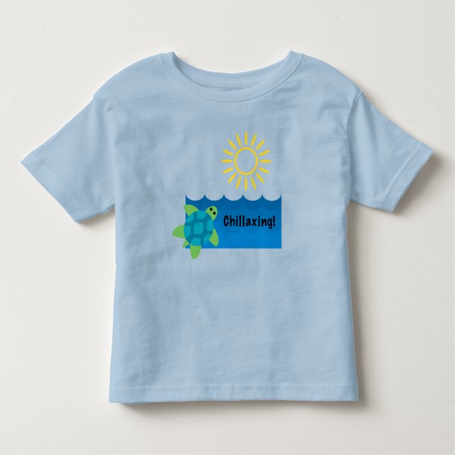 T-shirt Pour Les Tous Petits Conception de chillaxage de tortue - Toddler Fine  (Devant)