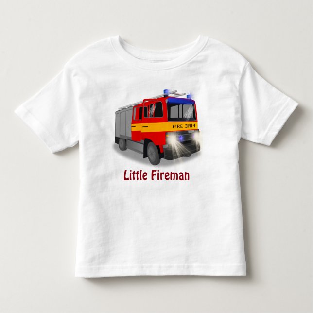 T-shirt Pour Les Tous Petits Conception de dessin du moteur cool d'incendie pou (Devant)