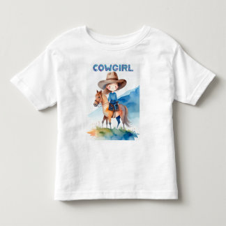 T-shirt Pour Les Tous Petits Conception de fille de cowgirl mignonne à cheval e