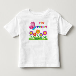 T-shirt Pour Les Tous Petits Conception de fleur de papillon mignon