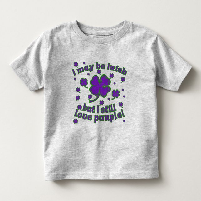 T-shirt Pour Les Tous Petits Conception de la Saint-Patrick Shamrock violette (Devant)