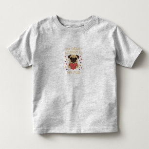 T-shirt Pour Les Tous Petits Conception de la Saint-Valentin de Pug mignon – Mo
