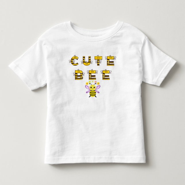 T-shirt Pour Les Tous Petits 🐝 Conception de lettres de abeille de dessin anim (Devant)