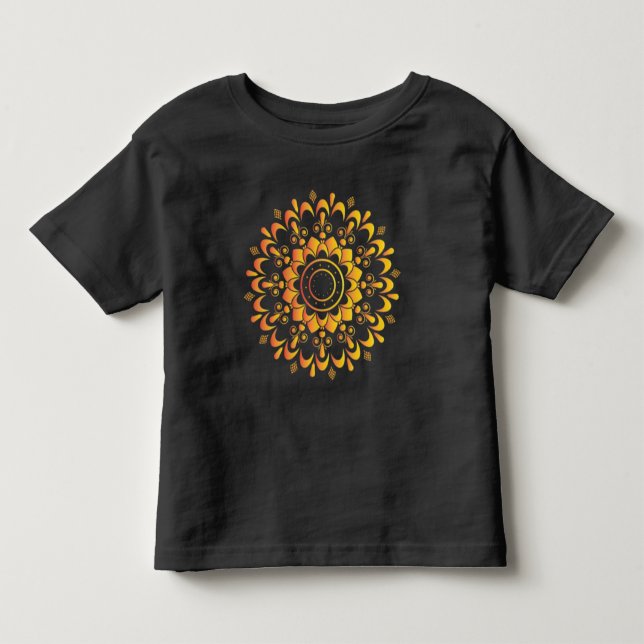 T-shirt Pour Les Tous Petits Conception de mandala unique doré-95747 (Devant)