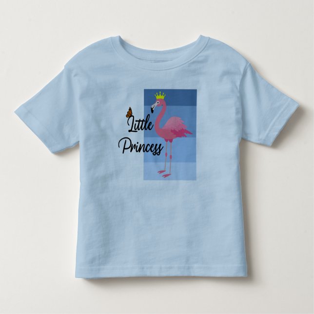 T-shirt Pour Les Tous Petits Conception de petit flamant rose de princesse - Fi (Devant)