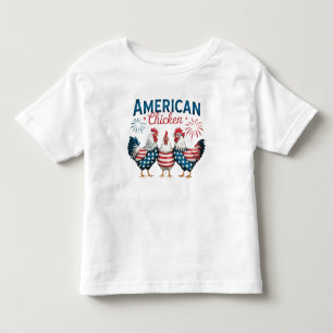 T-shirt Pour Les Tous Petits Conception de poulet américain patriotique du 4 ju