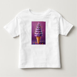 T-shirt Pour Les Tous Petits Conne de glace violette réaliste