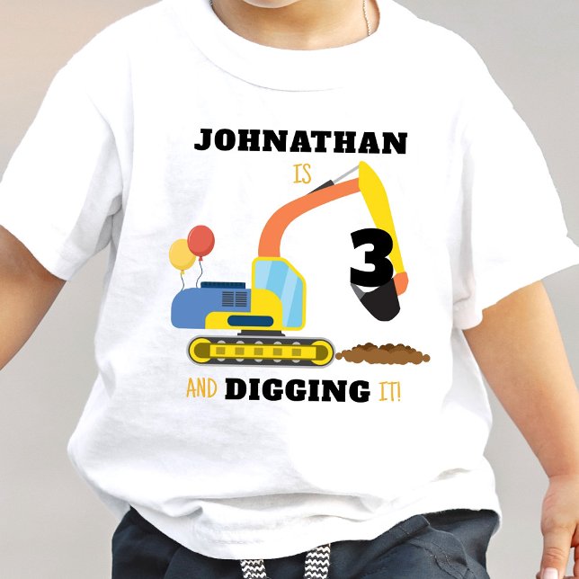 T-shirt Pour Les Tous Petits Construction 3e anniversaire (Créateur téléchargé)