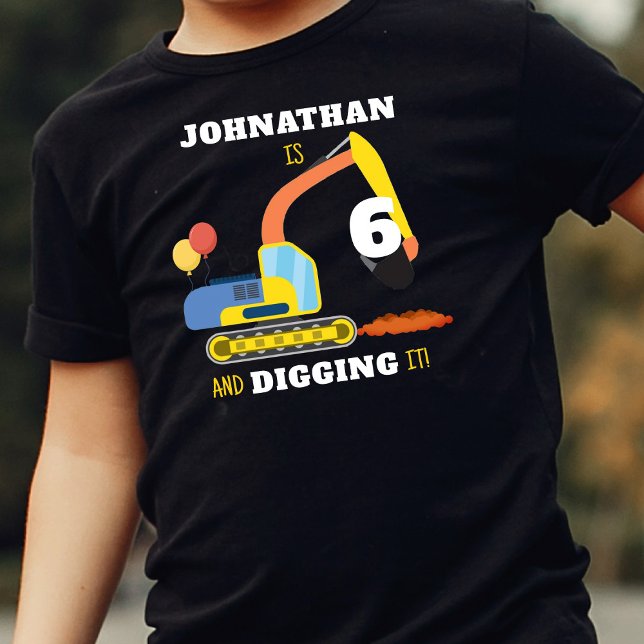 T-shirt Pour Les Tous Petits Construction 6e anniversaire (Créateur téléchargé)