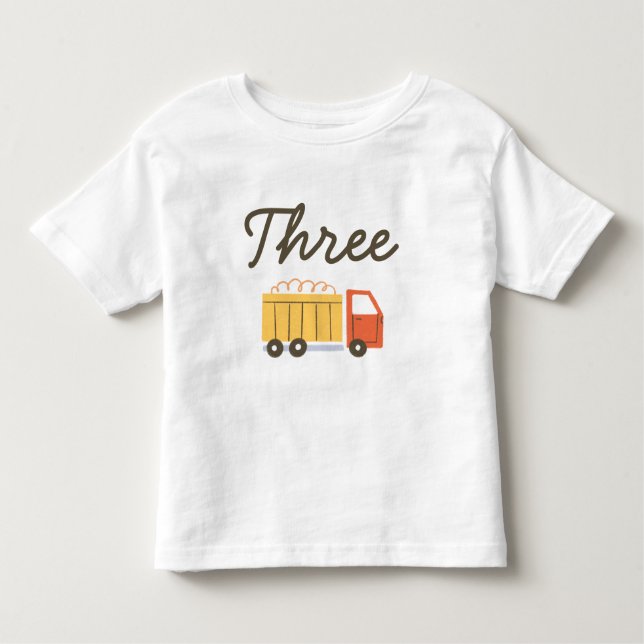 T-shirt Pour Les Tous Petits Construction Anniversaire Truck Toddler T (Devant)