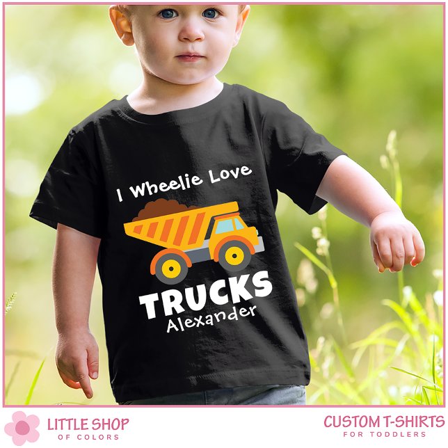 T-shirt Pour Les Tous Petits Construction de camion à benne personnalisé (Créateur téléchargé)
