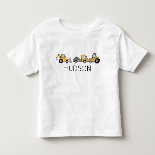 T-shirt Pour Les Tous Petits Construction de camions | Construction personnalis (Devant)