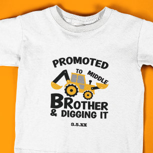 T-shirt Pour Les Tous Petits Construction Moyen Frère creuser Il Kid