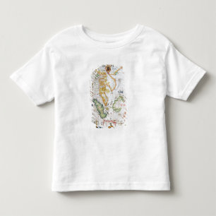 T-shirt Pour Les Tous Petits Continent Asie du Sud-Est, détail d'atlas du mond