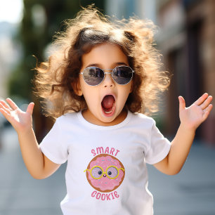 T-shirt Pour Les Tous Petits Cookie intelligent rose Kawaii