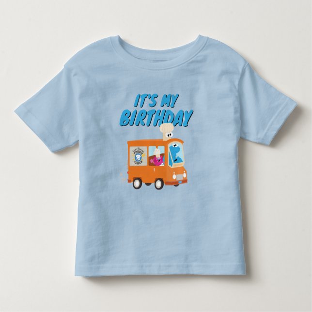 T-shirt Pour Les Tous Petits Cookie Monster Food Truck C'est mon anniversaire (Devant)