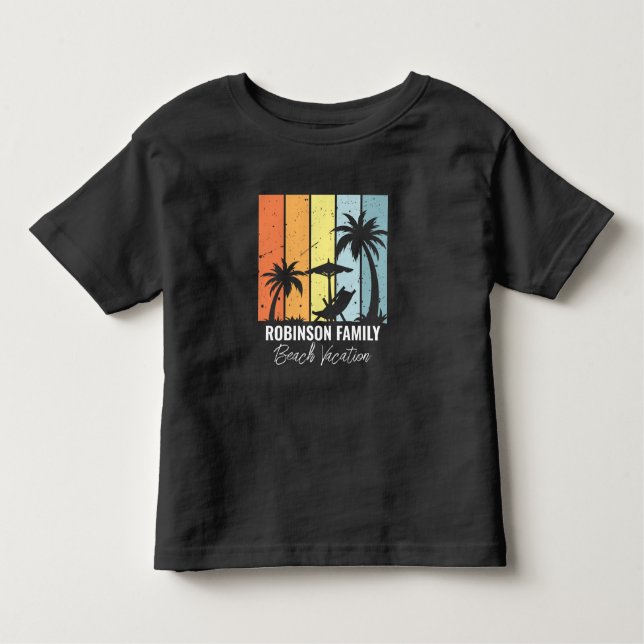 T-shirt Pour Les Tous Petits Cool Retro Beach Vacances Customisées (Devant)