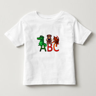 T-shirt Pour Les Tous Petits Copie d'alphabet d'ABC d'animaux de bande dessiné