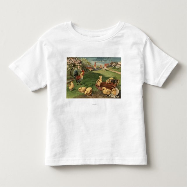T-shirt Pour Les Tous Petits Coq et poussins (Devant)