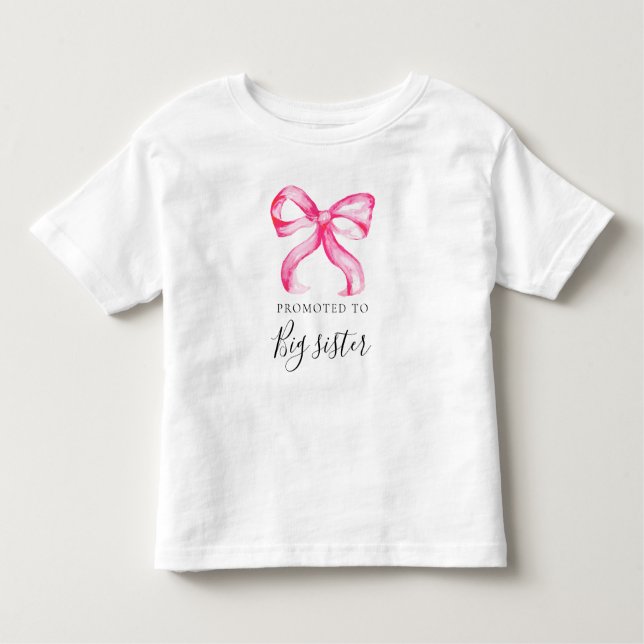 T-shirt Pour Les Tous Petits Coquette Bow rose Baby shower Big Sister (Devant)