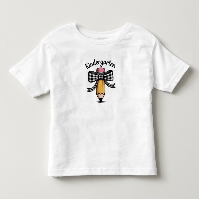 T-shirt Pour Les Tous Petits Coquette Pencil Bow Kindergarten Teacher School (Devant)