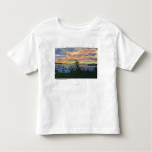 T-shirt Pour Les Tous Petits Coucher du soleil au-dessus du lac, Adirondack Mts