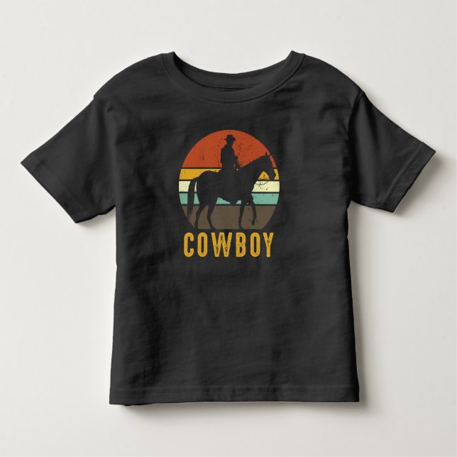 T-shirt Pour Les Tous Petits Country Retro Cowboy Western Horse Rider (Devant)