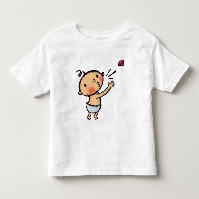 T-shirt Pour Les Tous Petits Coup de Leslie Patricelli un bébé de baiser (Devant)
