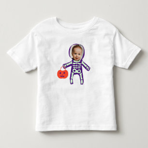 T-shirt Pour Les Tous Petits Coupe photo personnalisée ou traiter squelette Hal