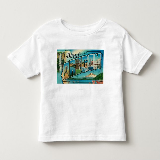 T-shirt Pour Les Tous Petits Courbure, lettre ScenesBend d'OregonLarge, OU (Devant)