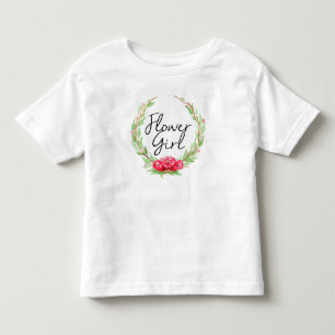 T-shirt Pour Les Tous Petits Couronne aquarelle d'eau romantique Rose   Fille d