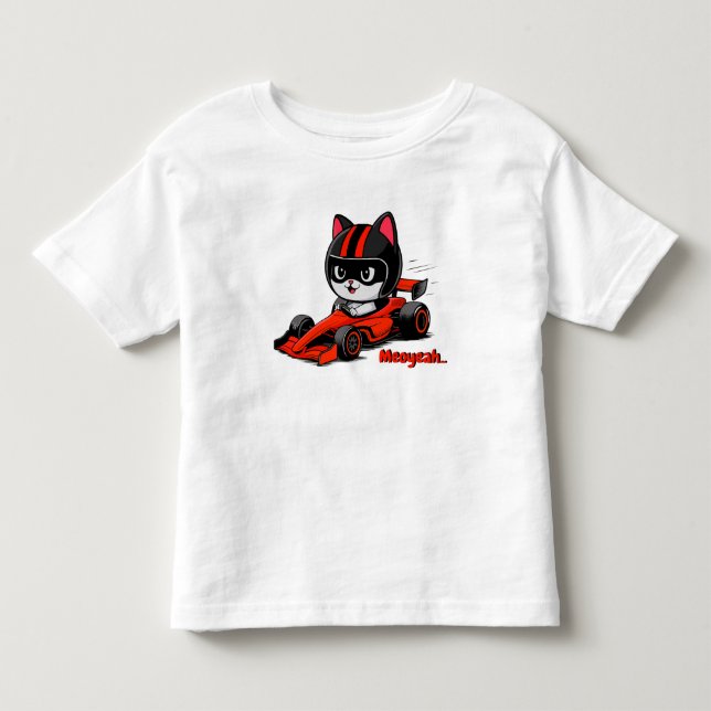 T-shirt Pour Les Tous Petits Course automobile de chat (Devant)